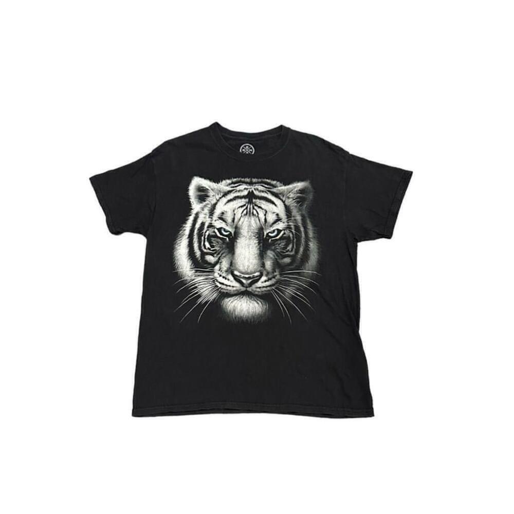 ODM Men’s Graphic Print White Lion w/ Blue Eyes T-Shirt Size Large - Picture 7 of 7